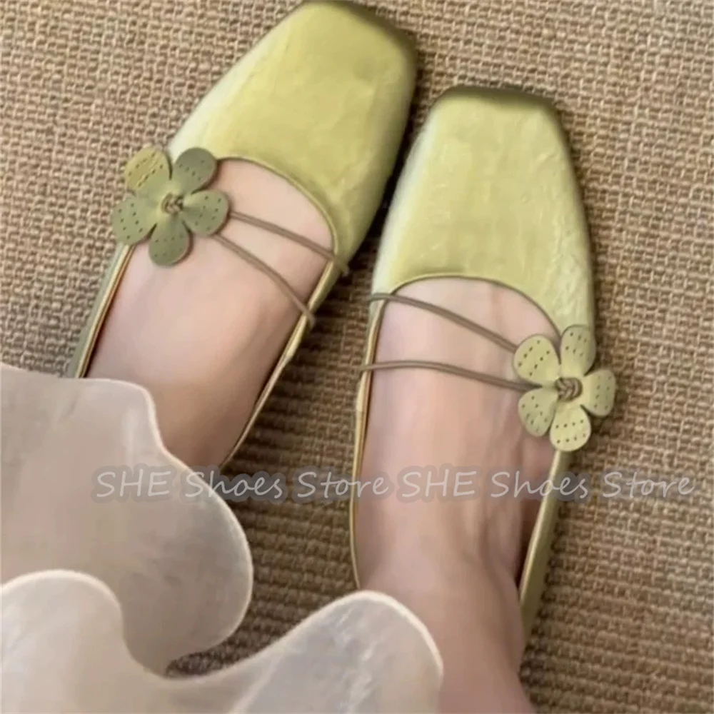 French Style Green Satin Women Ballet Flats Square Toe One-Strap Flower Buckle Mary Jane Shoes Summer Comfortable Slip-On Flats
French Style Green Satin Women Ballet Flats Square Toe One-Strap Flower Buckle Mary Jane Shoes Summer Comfortable Slip-On Flats