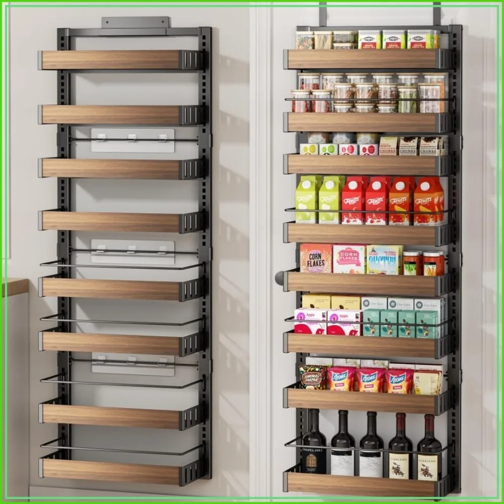 8-Tier Over Door Pantry Organizer, 2-in-1 Wall Mount or Hanging Spice Rack with Adjustable Basket, Back of Door Storage for Kitchen Cabinet and Closet
8-Tier Over Door Pantry Organizer, 2-in-1 Wall Mount or Hanging Spice Rack with Adjustable Basket, Back of Door Storage for Kitchen Cabinet and Closet