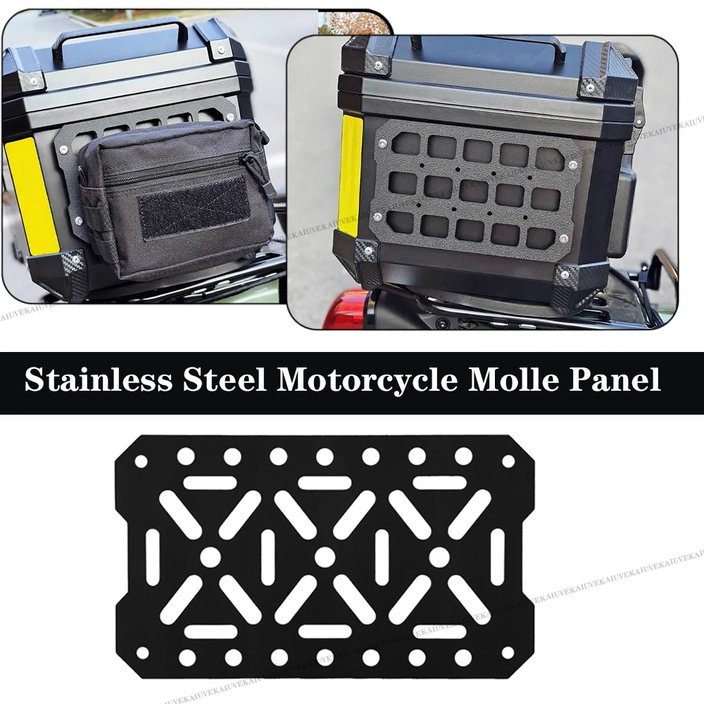 Motorcycle Molle Panel For Trunk Storage Stainless Steel Waterproof Tactical Universal Side Box Organizer Modular Storage
Motorcycle Molle Panel For Trunk Storage Stainless Steel Waterproof Tactical Universal Side Box Organizer Modular Storage