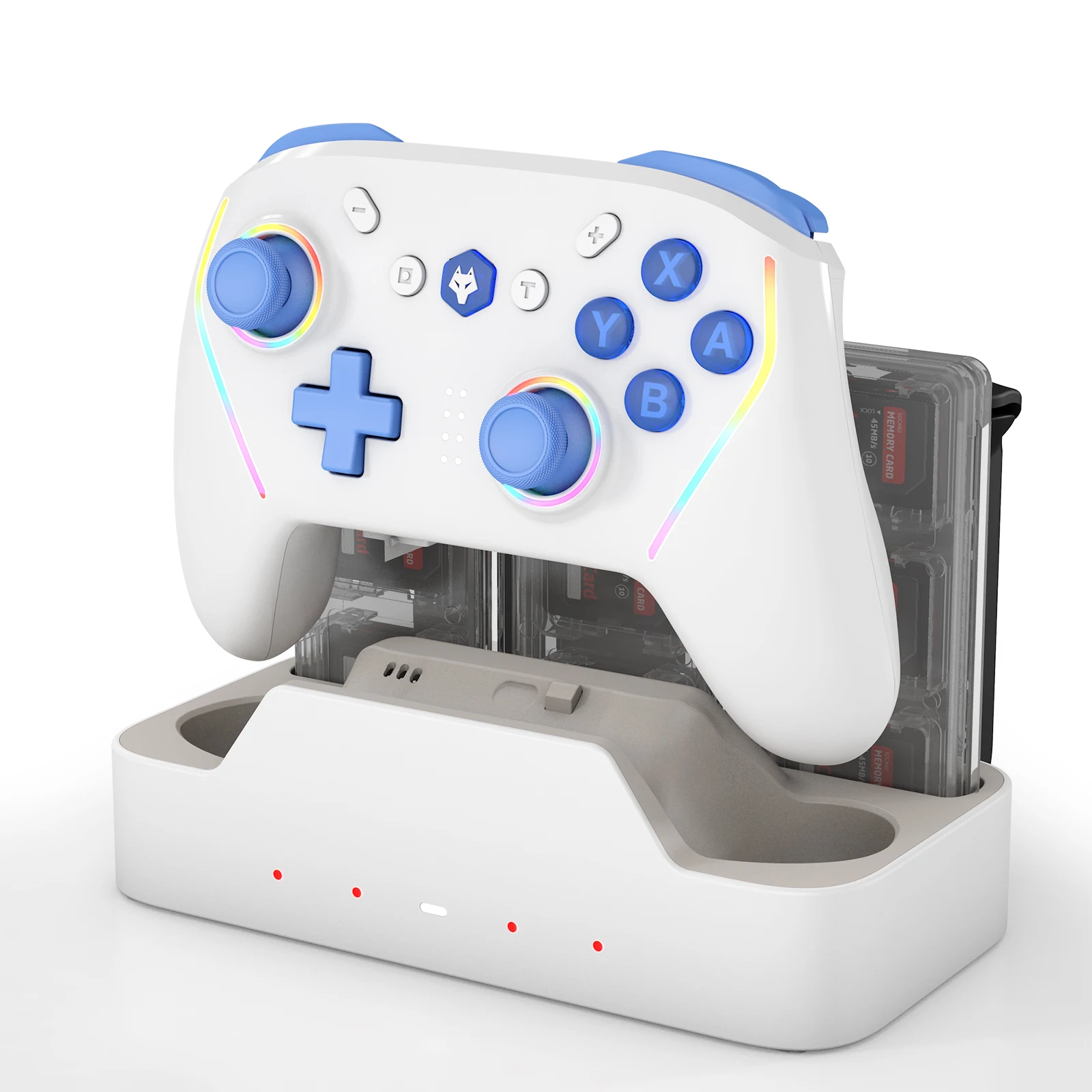Controller + Charging Dock Set: Multi-Platform Wireless Gamepad with Replaceable Battery, RGB Lighting, Back Buttons Programming
Controller + Charging Dock Set: Multi-Platform Wireless Gamepad with Replaceable Battery, RGB Lighting, Back Buttons Programming