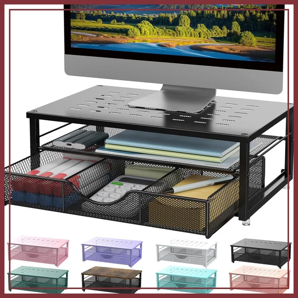 Computer Monitor Stand Riser with Drawer, Desk Organizer & Storage for Printer, Workspace Accessories
Computer Monitor Stand Riser with Drawer, Desk Organizer & Storage for Printer, Workspace Accessories