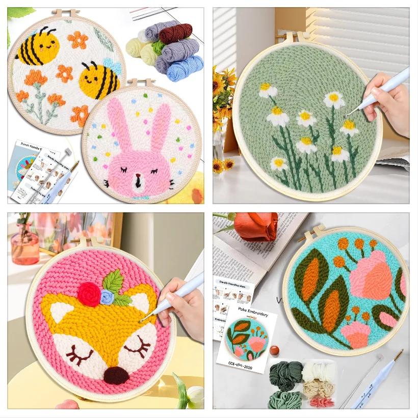 punch needle embroidery set kit Bee Cute Animal Picture Cross stitch kits crafts for adults Festival Gift and Decoration 20*20cm
punch needle embroidery set kit Bee Cute Animal Picture Cross stitch kits crafts for adults Festival Gift and Decoration 20*20cm