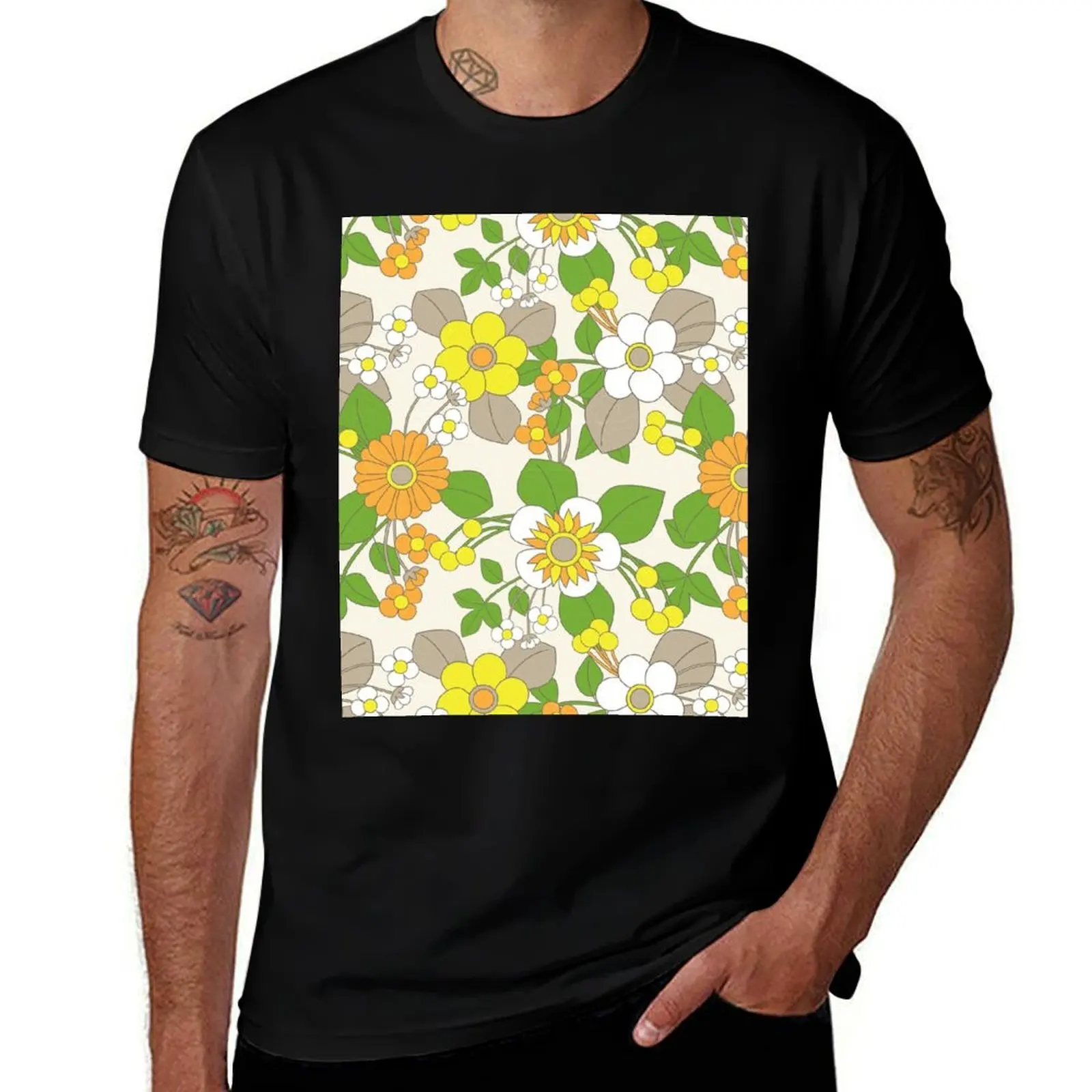 Yellow, Orange and White Retro Flowers on Ivory Background T-Shirt blue lock graphic t shirts Anime t-shirt mens tall t shirts
Yellow, Orange and White Retro Flowers on Ivory Background T-Shirt blue lock graphic t shirts Anime t-shirt mens tall t shirts