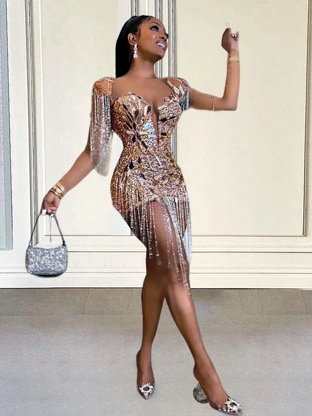 Silver Short Prom Dresses 2024 Luxury for Black Girl Beaded Tassel Diamond Birthday Party Gown Mini Cocktail Homecoming Dress
Silver Short Prom Dresses 2024 Luxury for Black Girl Beaded Tassel Diamond Birthday Party Gown Mini Cocktail Homecoming Dress