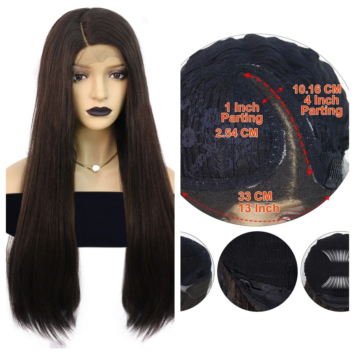 13x4x1 Lace Front Wig Dark Brown Long Straight Synthetic Wig Middle Part Heat Resistant Natural Wigs For Women Daily Wear
13x4x1 Lace Front Wig Dark Brown Long Straight Synthetic Wig Middle Part Heat Resistant Natural Wigs For Women Daily Wear