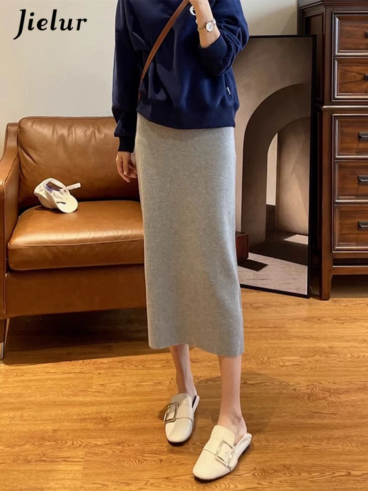 Jielur Gray Knitted Half Skirt Women's New Spring Korean Fashion Women Straight Cut High Waisted Hip Wrapped One Step Skirt
Jielur Gray Knitted Half Skirt Women's New Spring Korean Fashion Women Straight Cut High Waisted Hip Wrapped One Step Skirt