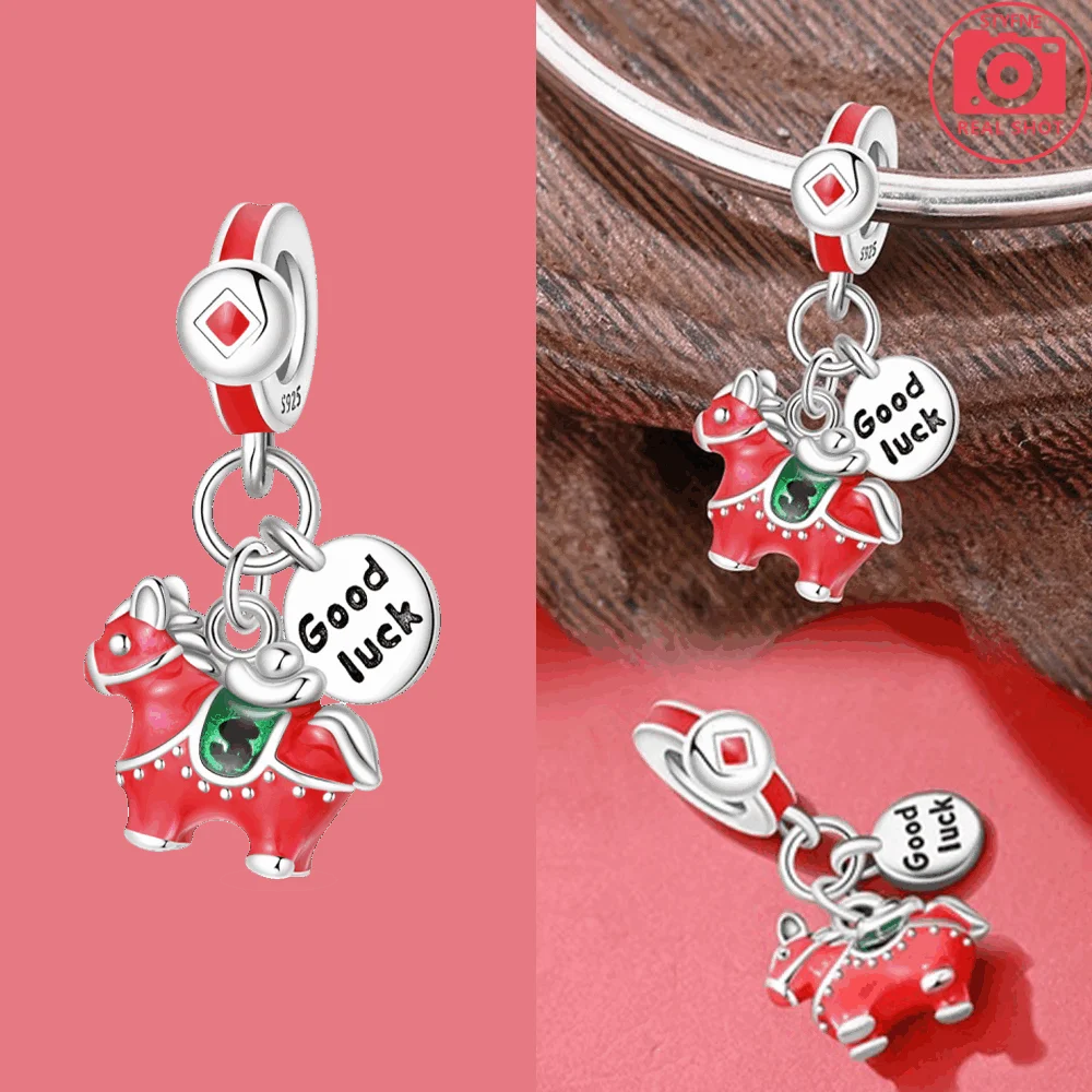Exquisite Beads 925 Silver Lucky Little Red Horse Charms Pendant for Women Bracelets Necklace Fine DIY Fashion Jewelry Gifts
Exquisite Beads 925 Silver Lucky Little Red Horse Charms Pendant for Women Bracelets Necklace Fine DIY Fashion Jewelry Gifts