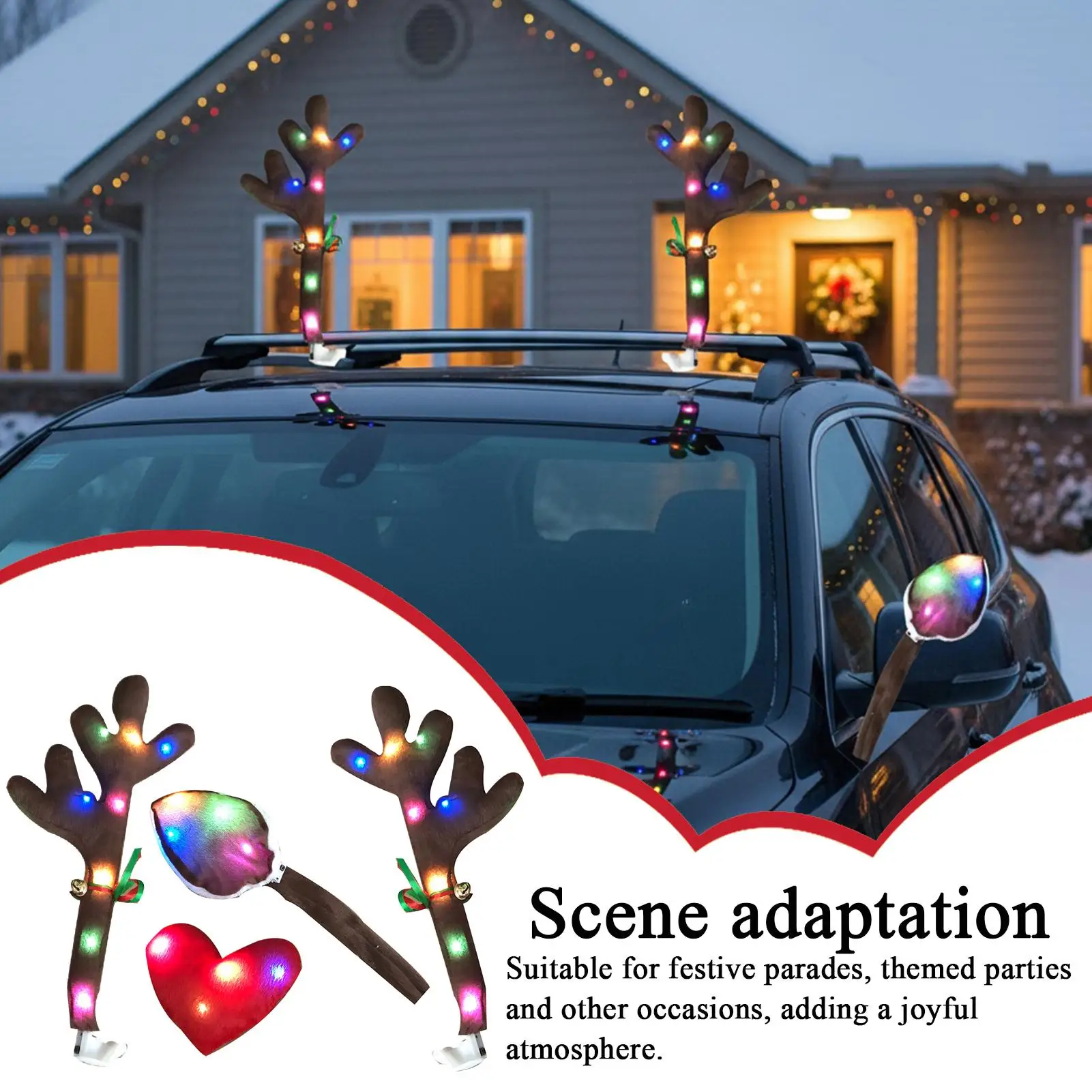 Reindeer Antler For Cars Holiday Decoration With LED Lights Car Decoration Kit For Holiday Van Party Seasonal Celebration
Reindeer Antler For Cars Holiday Decoration With LED Lights Car Decoration Kit For Holiday Van Party Seasonal Celebration