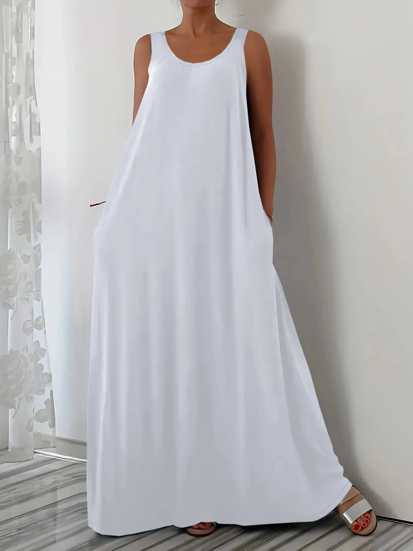 2026 Summer New Collection: Solid Color, Large Size, Casual, Side Pocket, Sleeveless Dress
2026 Summer New Collection: Solid Color, Large Size, Casual, Side Pocket, Sleeveless Dress