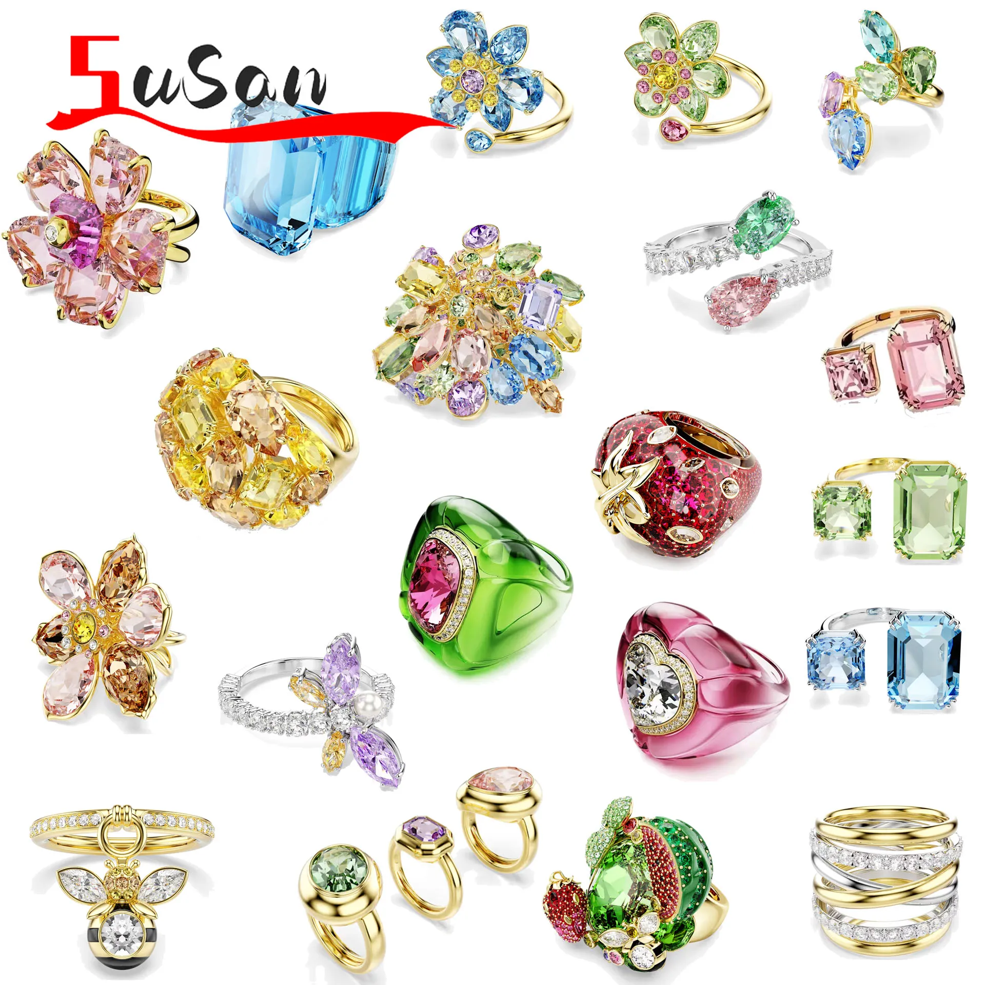 Ring Original Cocktail Party Rings New Trend Luxury Crystal Jewelry Charm Pink Flower Gold Geometric Crystal Ring Gift for Women
Ring Original Cocktail Party Rings New Trend Luxury Crystal Jewelry Charm Pink Flower Gold Geometric Crystal Ring Gift for Women