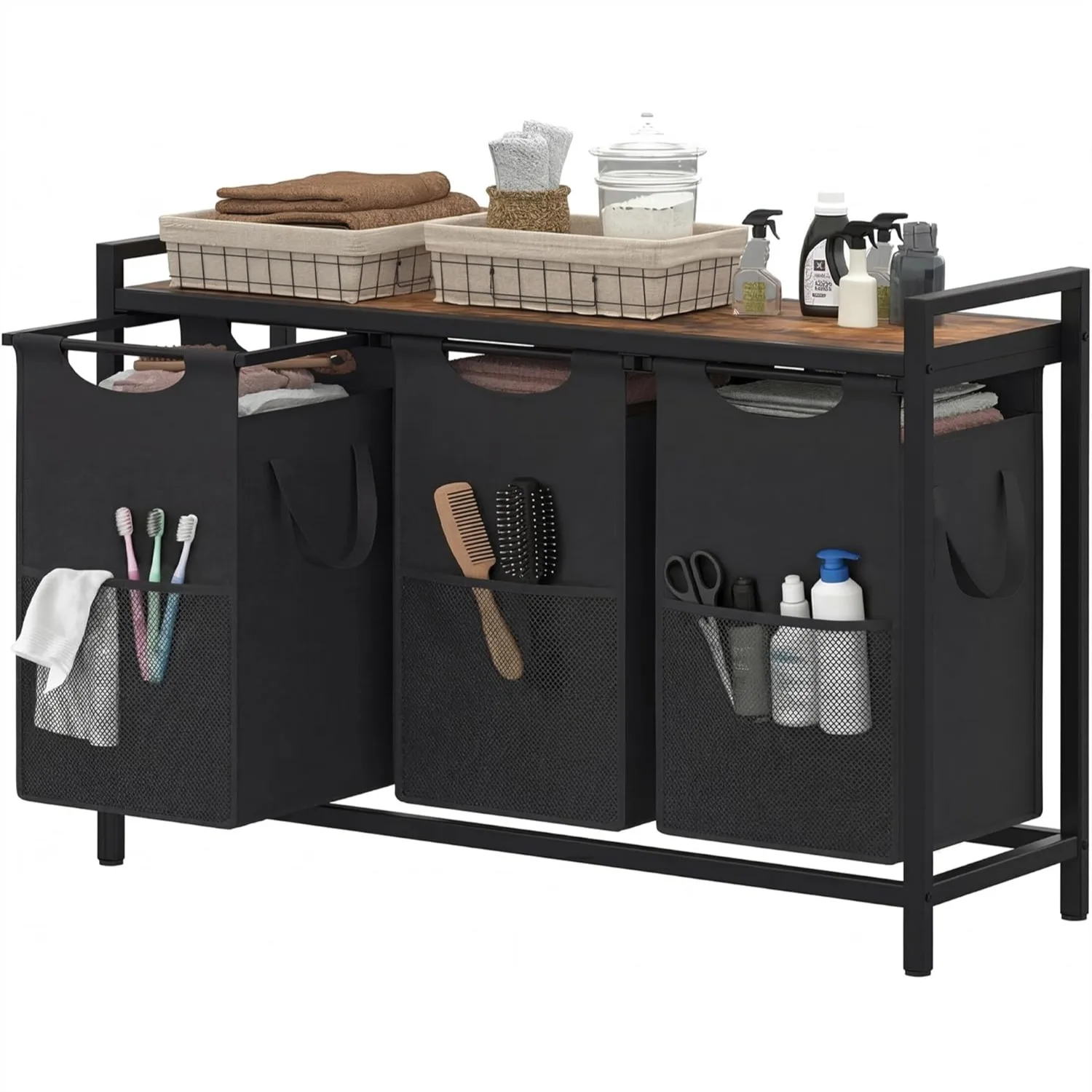Laundry Hampers 3×15 Gal Large Laundry Basket with Desktop Sorter for Laundry Room Organization, Bathroom and Dorm, Rustic Brown
Laundry Hampers 3×15 Gal Large Laundry Basket with Desktop Sorter for Laundry Room Organization, Bathroom and Dorm, Rustic Brown