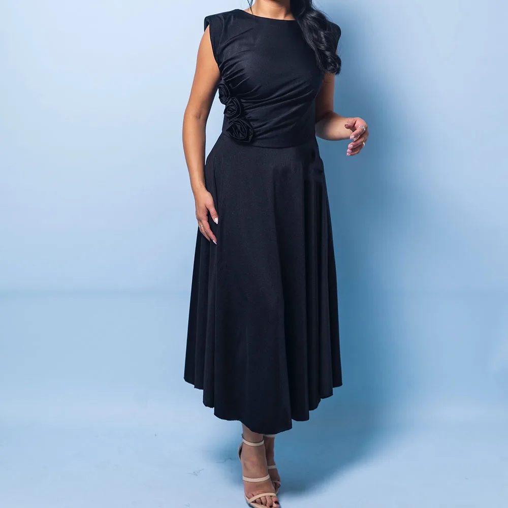 Customized A-line Evening Dresses Tea-length O-neck Sleeveless Prom Gown Fashion Flowers Simple Draped Casual Party Gown
Customized A-line Evening Dresses Tea-length O-neck Sleeveless Prom Gown Fashion Flowers Simple Draped Casual Party Gown