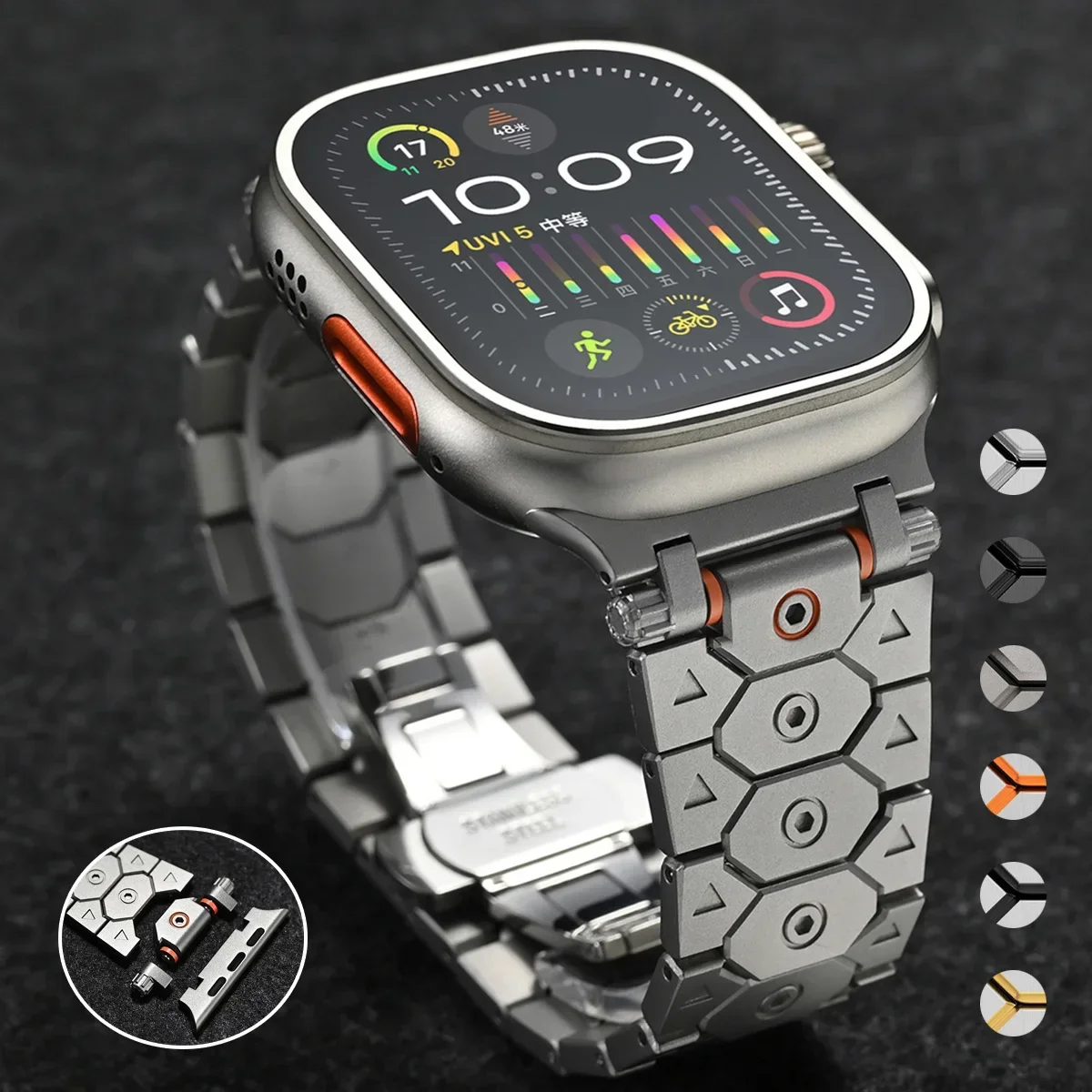 Luxury Titanium Color Strap for Apple Watch Series 10 46mm Ultra 2 Band 49 45 44 42 Metal Stainless Bracelet Iwatch 9 8 7 6 5 SE
Luxury Titanium Color Strap for Apple Watch Series 10 46mm Ultra 2 Band 49 45 44 42 Metal Stainless Bracelet Iwatch 9 8 7 6 5 SE