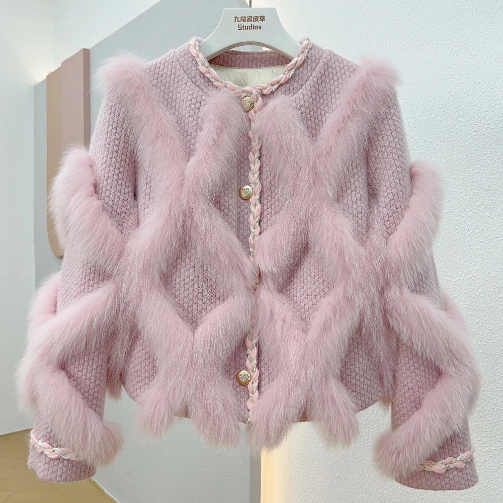 2023 New Fashion Real Fur Coat Winter Jacket Women Natural Fox Fur Fluffy Weave Knitted Sweater Single Breasted Streetwear
2023 New Fashion Real Fur Coat Winter Jacket Women Natural Fox Fur Fluffy Weave Knitted Sweater Single Breasted Streetwear