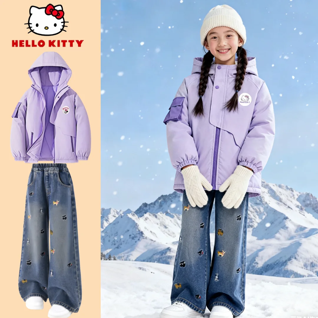 Hello Kitty Kids Thickened Cotton-padded Jacket Girl Purple Warm-keeping Windproof Hooded Jacket Winter Cold-resistant Outerwear
Hello Kitty Kids Thickened Cotton-padded Jacket Girl Purple Warm-keeping Windproof Hooded Jacket Winter Cold-resistant Outerwear