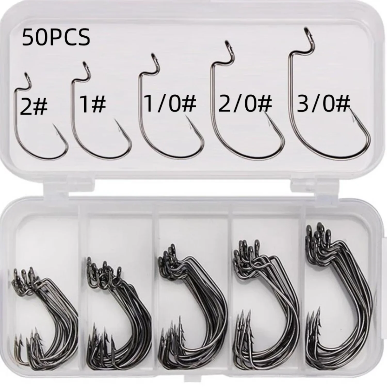 50Pcs Box Fishing Set Jig Crank Barbed Hook High Carbon Stainless Steel Wide Gap Offset Fishhook Soft Worm Sea Hook Tackle
50Pcs Box Fishing Set Jig Crank Barbed Hook High Carbon Stainless Steel Wide Gap Offset Fishhook Soft Worm Sea Hook Tackle