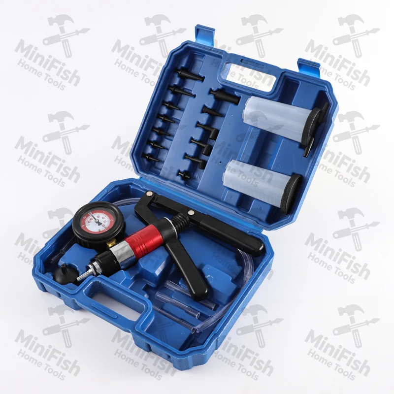 Vacuum Pressure Pump and Brake Bleed Kit, Positive and Negative Pressure Manual Vacuum Pump
Vacuum Pressure Pump and Brake Bleed Kit, Positive and Negative Pressure Manual Vacuum Pump