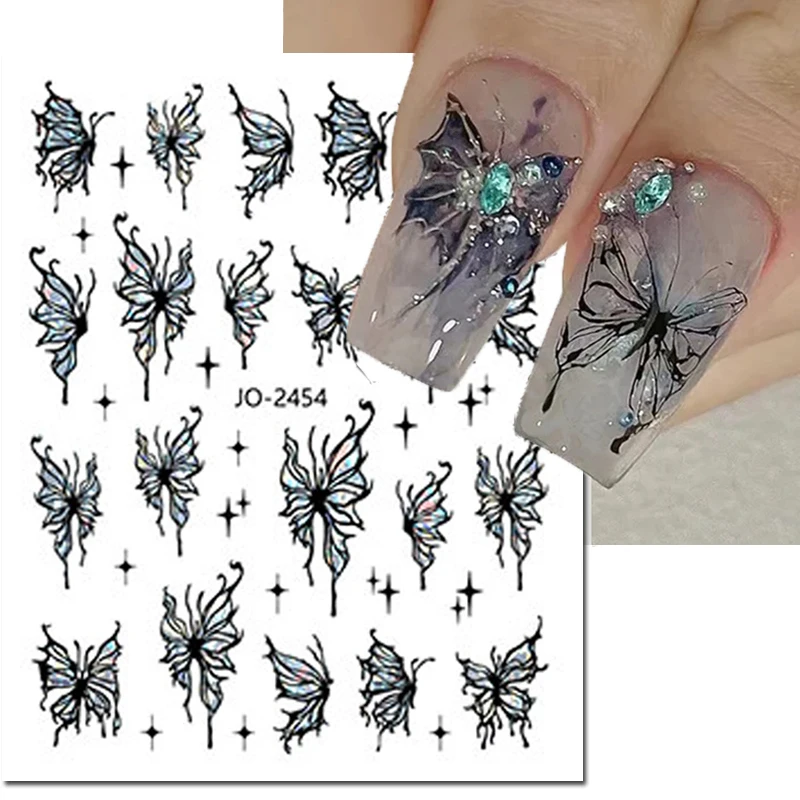 3d Nail Art Decals Laser Black White Butterflys Stars Nail Stickers Sliders Decoration For Manicure
3d Nail Art Decals Laser Black White Butterflys Stars Nail Stickers Sliders Decoration For Manicure