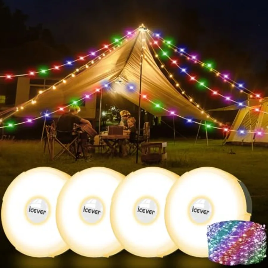4-Pack Camping String Lights 6.4FT Rechargeable Waterproof Hanging Lamp Portable LED Light for Outdoor Camping Awning Tent Gard
4-Pack Camping String Lights 6.4FT Rechargeable Waterproof Hanging Lamp Portable LED Light for Outdoor Camping Awning Tent Gard