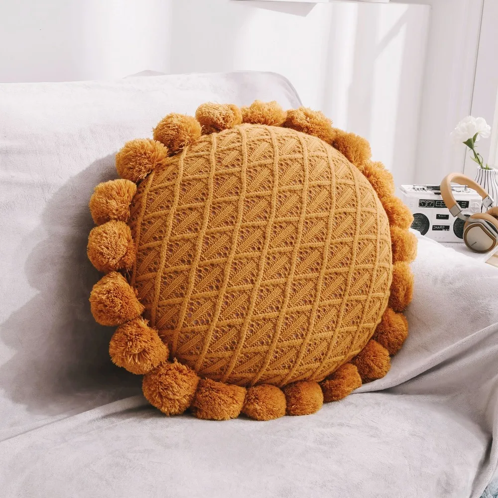 Creative Ball Knitted Pouf Pillow Nordic Wool 3D Hollow Round Sofa Seat Cushion
Creative Ball Knitted Pouf Pillow Nordic Wool 3D Hollow Round Sofa Seat Cushion