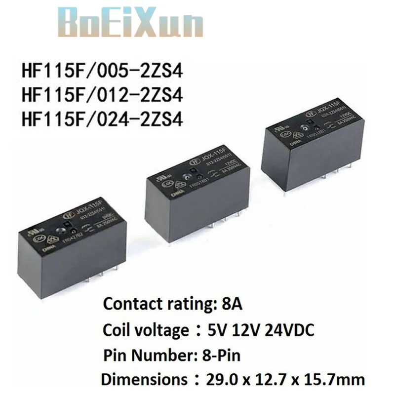 5pcs Relay HF115F 005-2ZS4 012-2ZS4 JQX-115F 024-2ZS4 HF115F-012-2ZS4-12VDC JQX-115F 024-2ZS4 005-2ZS4 DC5V 12V 24V 8A 250V 8Pin
5pcs Relay HF115F 005-2ZS4 012-2ZS4 JQX-115F 024-2ZS4 HF115F-012-2ZS4-12VDC JQX-115F 024-2ZS4 005-2ZS4 DC5V 12V 24V 8A 250V 8Pin