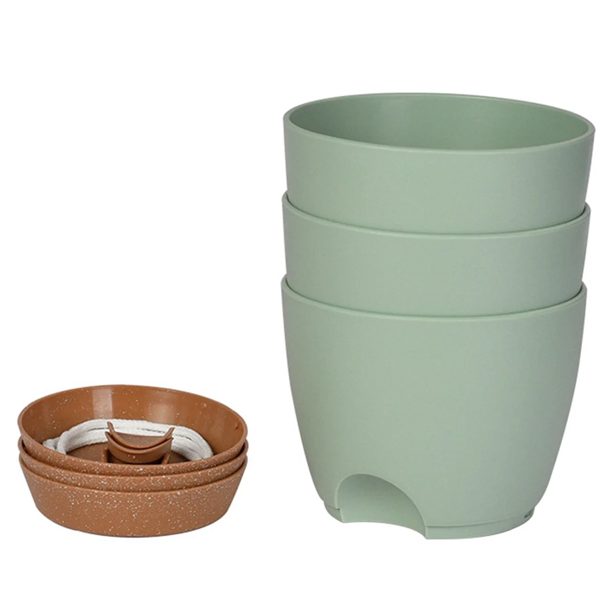 3Pack 6.5Inch Self Watering Pots for Indoor Plants,Flower Pots Planter with Drainage Holes and Wick Rope,Green
3Pack 6.5Inch Self Watering Pots for Indoor Plants,Flower Pots Planter with Drainage Holes and Wick Rope,Green