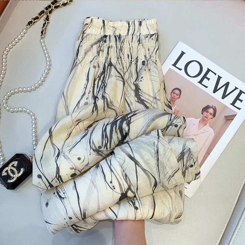 Женские летние брюки с высокой талией и широкими штанинами, новинка, с эффектом похудения, струящиеся, прямые, в пол
Женские летние брюки с высокой талией и широкими штанинами, новинка, с эффектом похудения, струящиеся, прямые, в пол