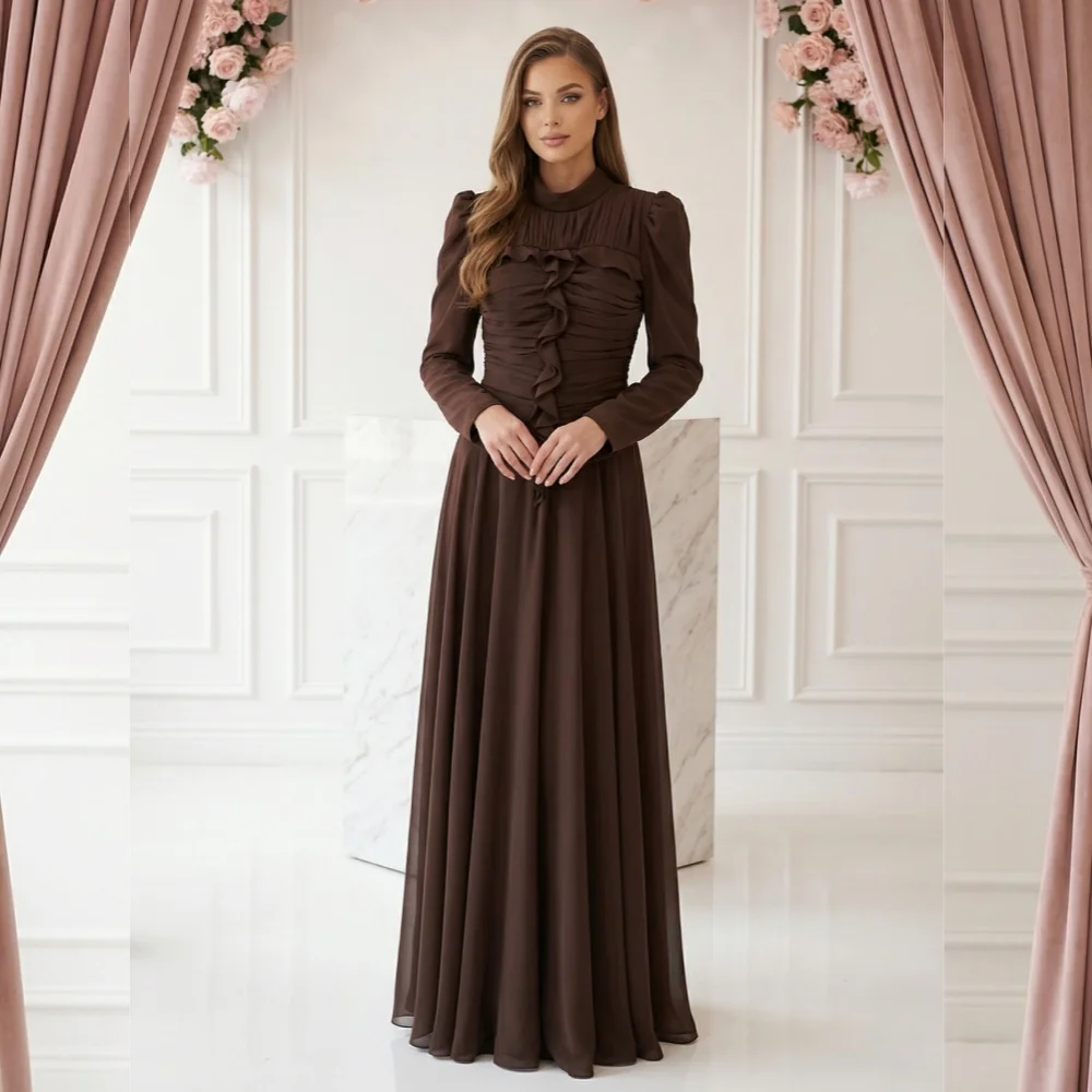 Изысканное вечернее платье Grace с высоким воротником, оборками и плиссировкой, А-силуэт, длинное, на заказ, для особых случаев, для выпускного вечера и вечеринок
Изысканное вечернее платье Grace с высоким воротником, оборками и плиссировкой, А-силуэт, длинное, на заказ, для особых случаев, для выпускного вечера и вечеринок