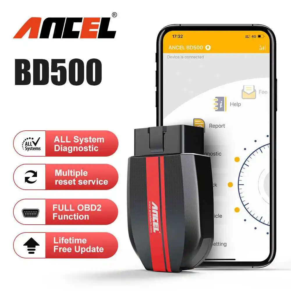 ANCEL BD500 Bluetooth OBD Diagnostic Scan Tool for VW Audi Seat Skoda Full Systems OBD2 Scanner Code Reader with Battery Check
ANCEL BD500 Bluetooth OBD Diagnostic Scan Tool for VW Audi Seat Skoda Full Systems OBD2 Scanner Code Reader with Battery Check