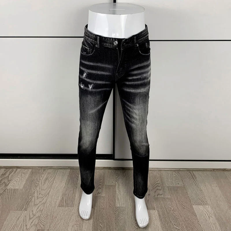 Street Designer Fashion Men Jeans High Quality Retro Black Gray Stretch Slim Fit Vintage Ripped Jeans Men Y2K Brand Denim Pants
Street Designer Fashion Men Jeans High Quality Retro Black Gray Stretch Slim Fit Vintage Ripped Jeans Men Y2K Brand Denim Pants