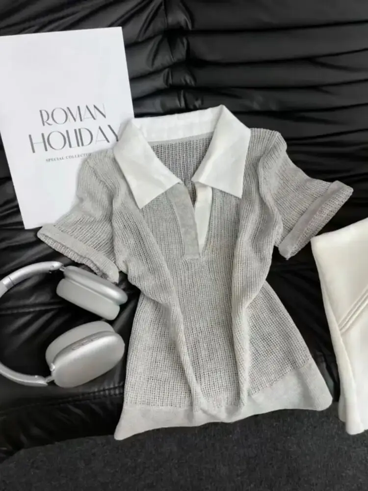 Design Sensation Slimming Short Sleeve Knitted T-Shirt Women's Casual Style V-Neck Summer New Arrival Anti-Aging Fashion
Design Sensation Slimming Short Sleeve Knitted T-Shirt Women's Casual Style V-Neck Summer New Arrival Anti-Aging Fashion