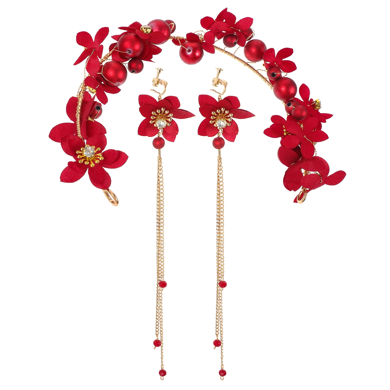 Tassel Headb Earrings Set Alloy Shining Bridal Headdress Flower Hairb Elegant Ear Rings Women Accessory Prom Wedding Party
Tassel Headb Earrings Set Alloy Shining Bridal Headdress Flower Hairb Elegant Ear Rings Women Accessory Prom Wedding Party