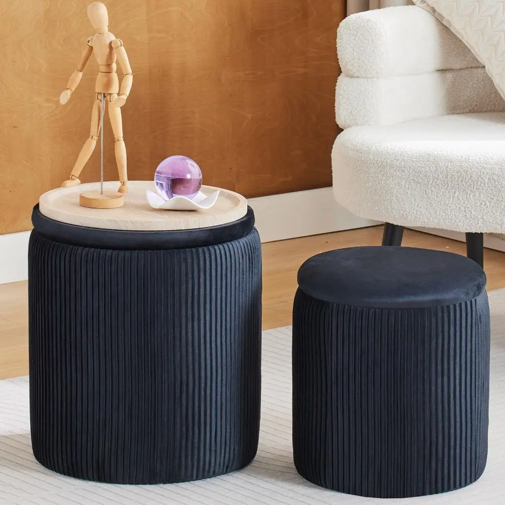 Ottoman with Storage Set of 2Upholstered Velvet Vanity Stool for Makeup Multifunctional Ottomans Coffee Table Padded Seat Foot
Ottoman with Storage Set of 2Upholstered Velvet Vanity Stool for Makeup Multifunctional Ottomans Coffee Table Padded Seat Foot