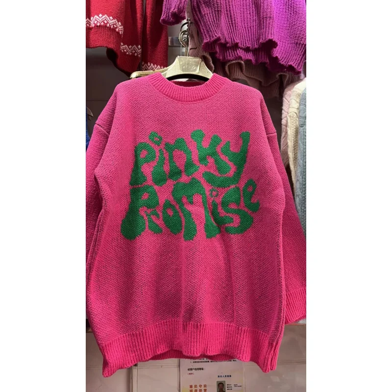 New New2025Winter Round Neck Long Sleeve Letter Pattern Jacquard Knitted Sweater Women Pullover
New New2025Winter Round Neck Long Sleeve Letter Pattern Jacquard Knitted Sweater Women Pullover