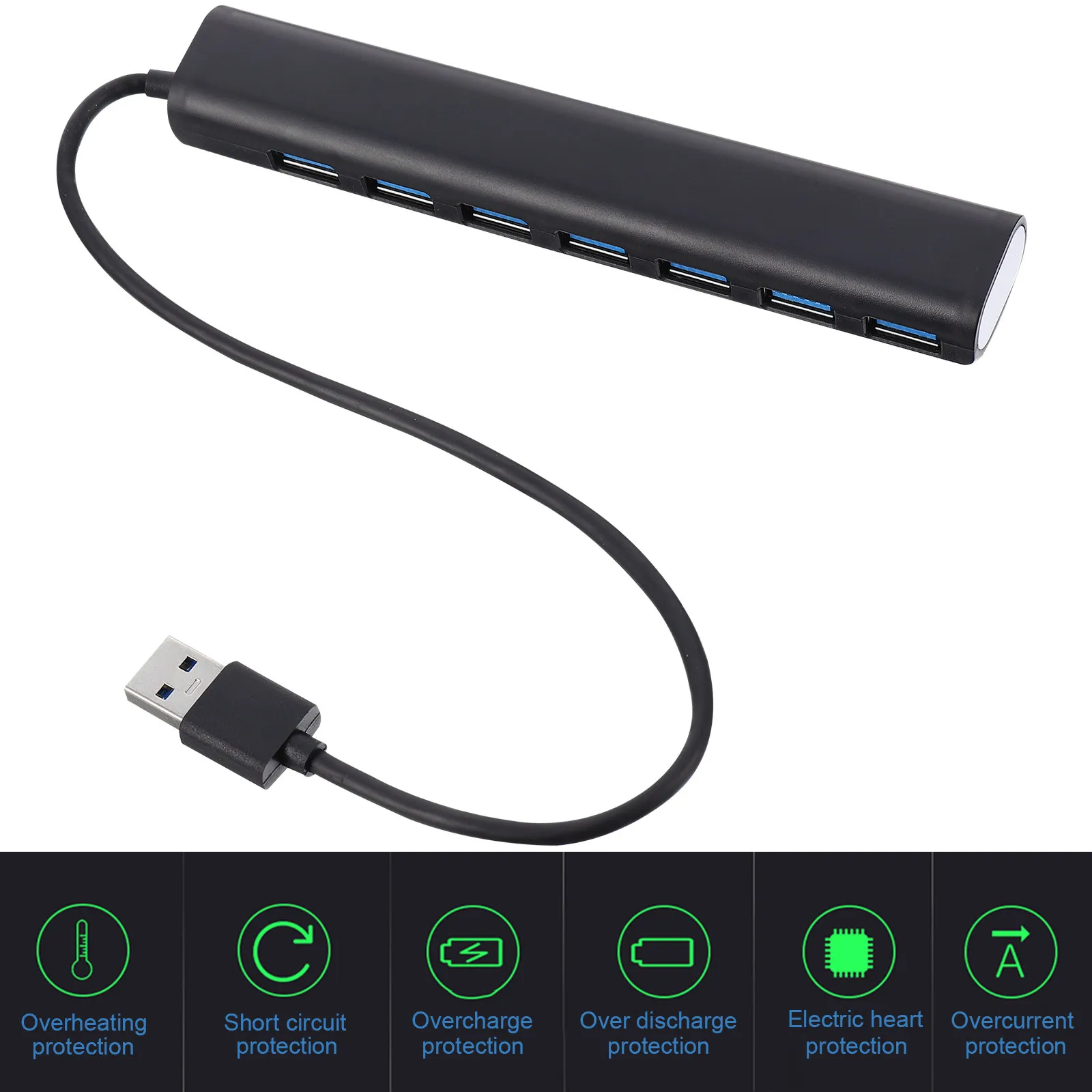 7-in-1 Adapter Portable Splitter Computers Hub Expansion Transfer Adapters Black Converter
7-in-1 Adapter Portable Splitter Computers Hub Expansion Transfer Adapters Black Converter