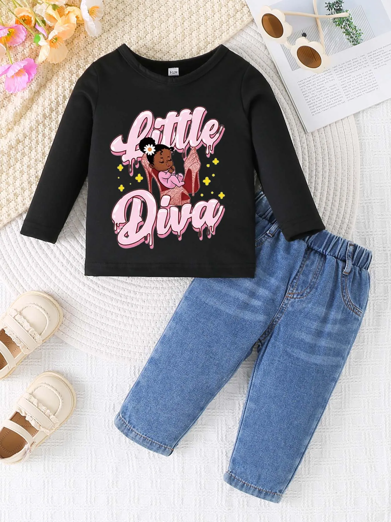 0-3 year old summer newborn new solid color printed pullover sweater with round neck long sleeved T-shirt+denim warehouse set,
0-3 year old summer newborn new solid color printed pullover sweater with round neck long sleeved T-shirt+denim warehouse set,