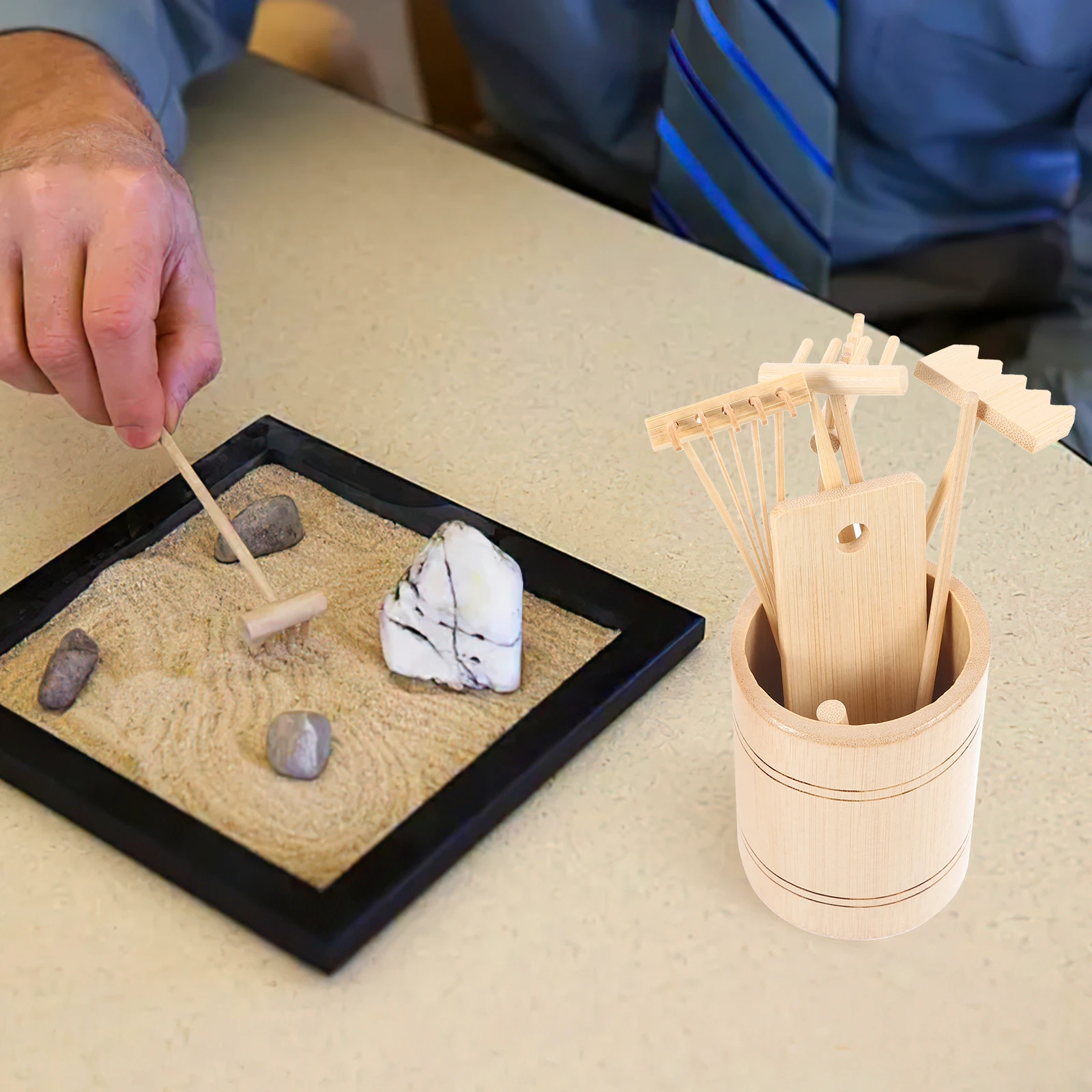 1Set Zen Garden Wooden Rake Miniature Tools Sand Tray Rake for Desktop Sandbox Play Miniature Zen Garden Sand Table Tool
1Set Zen Garden Wooden Rake Miniature Tools Sand Tray Rake for Desktop Sandbox Play Miniature Zen Garden Sand Table Tool