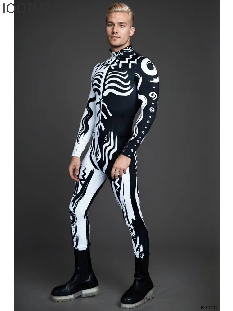 IOOTIANY Halloween Men's Sexy Graffiti Black And White Tribal Wizard Eyes Jumpsuit Carnival Party Cosplay Performance Costume
IOOTIANY Halloween Men's Sexy Graffiti Black And White Tribal Wizard Eyes Jumpsuit Carnival Party Cosplay Performance Costume