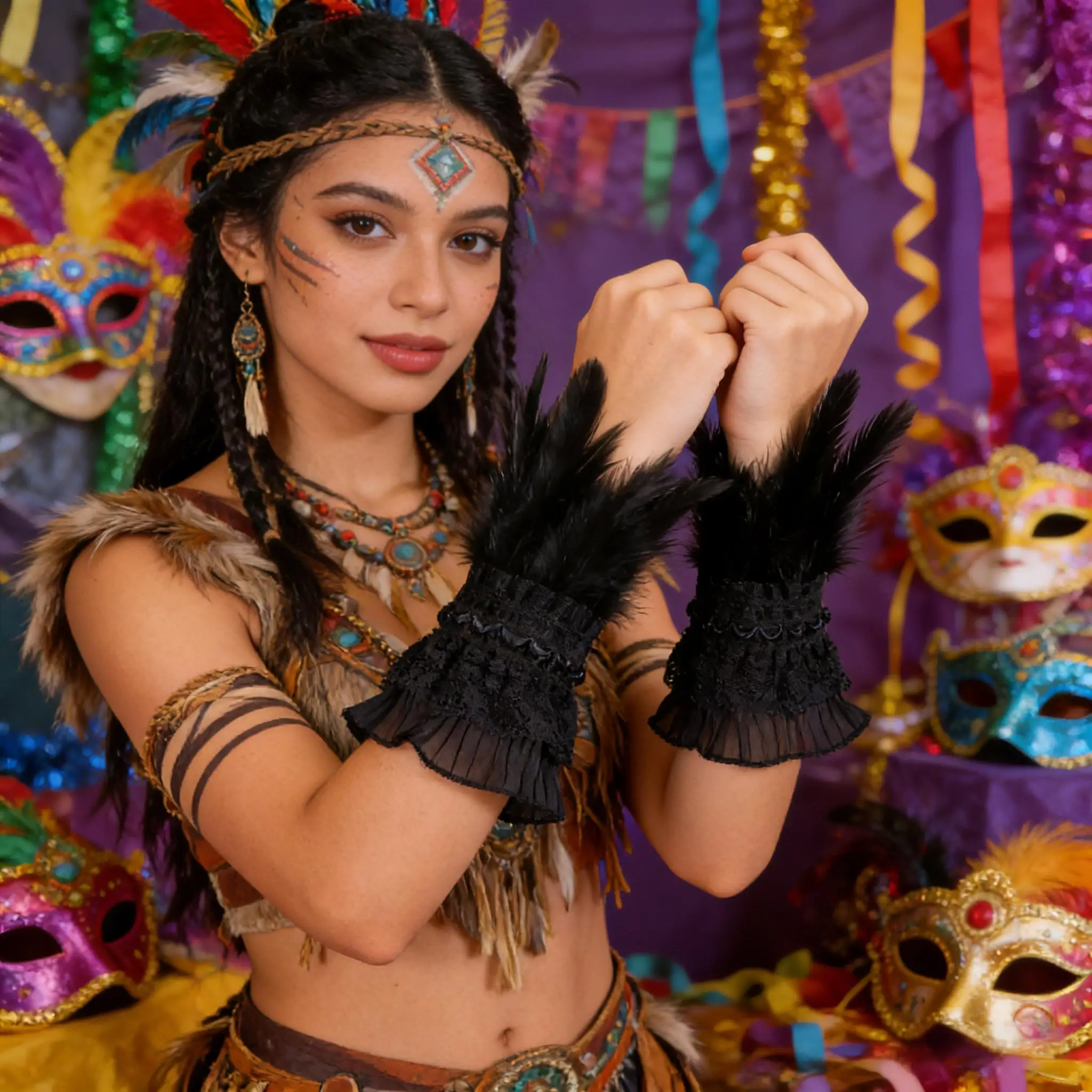 Готические кружевные сетчатые рукава-перчатки с перьями для костюмированных вечеринок, ролевых игр, маскарадов
Готические кружевные сетчатые рукава-перчатки с перьями для костюмированных вечеринок, ролевых игр, маскарадов