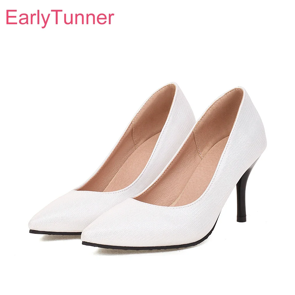 New Fashion White Pink Women Nude Pumps Sexy Shallow High Thin Heels Lady Party Shoes Plus Big Size 43 45 48
New Fashion White Pink Women Nude Pumps Sexy Shallow High Thin Heels Lady Party Shoes Plus Big Size 43 45 48