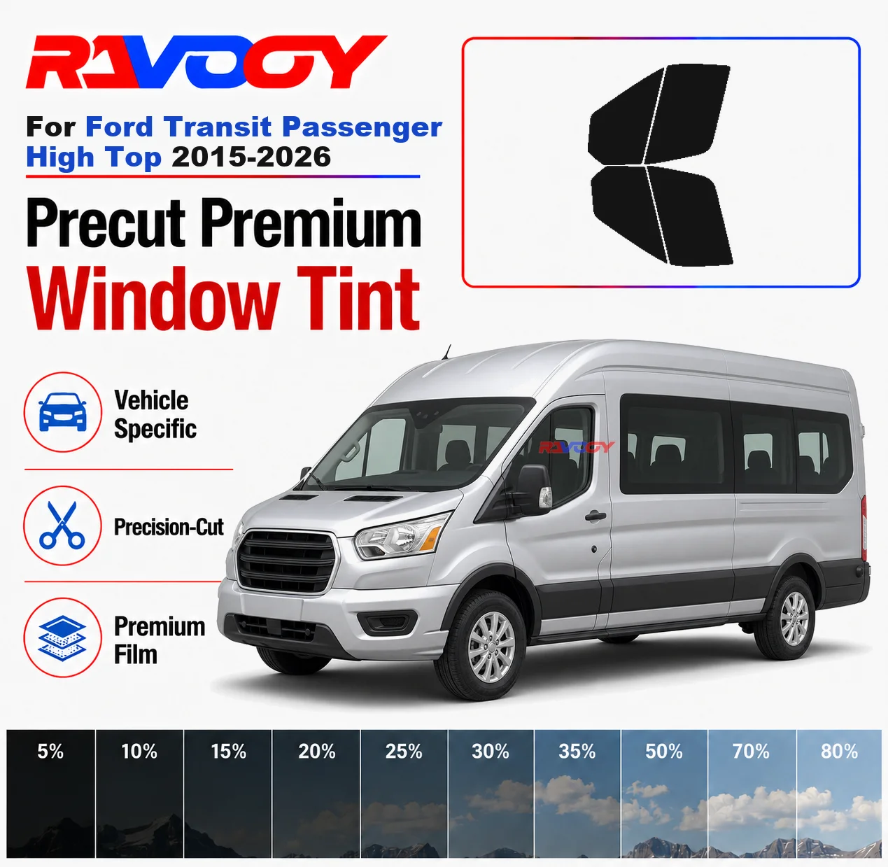 Premium Precut Window Tint Kit Front Rear Windows For Ford Transit Passenger High Top 2015-2026 Complete Set Nano Ceramic Film
Premium Precut Window Tint Kit Front Rear Windows For Ford Transit Passenger High Top 2015-2026 Complete Set Nano Ceramic Film