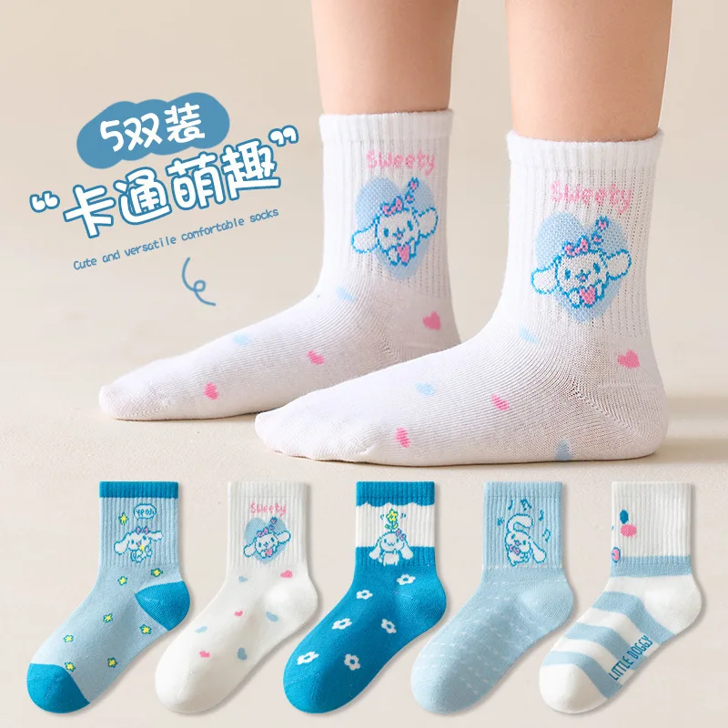 5 Pairs Sanrio Anime Cinnamoroll Kids Socks Kawaii New Fall Winter Cartoon Boy Children Mid-calf Socks Cotton Sock for Girls
5 Pairs Sanrio Anime Cinnamoroll Kids Socks Kawaii New Fall Winter Cartoon Boy Children Mid-calf Socks Cotton Sock for Girls