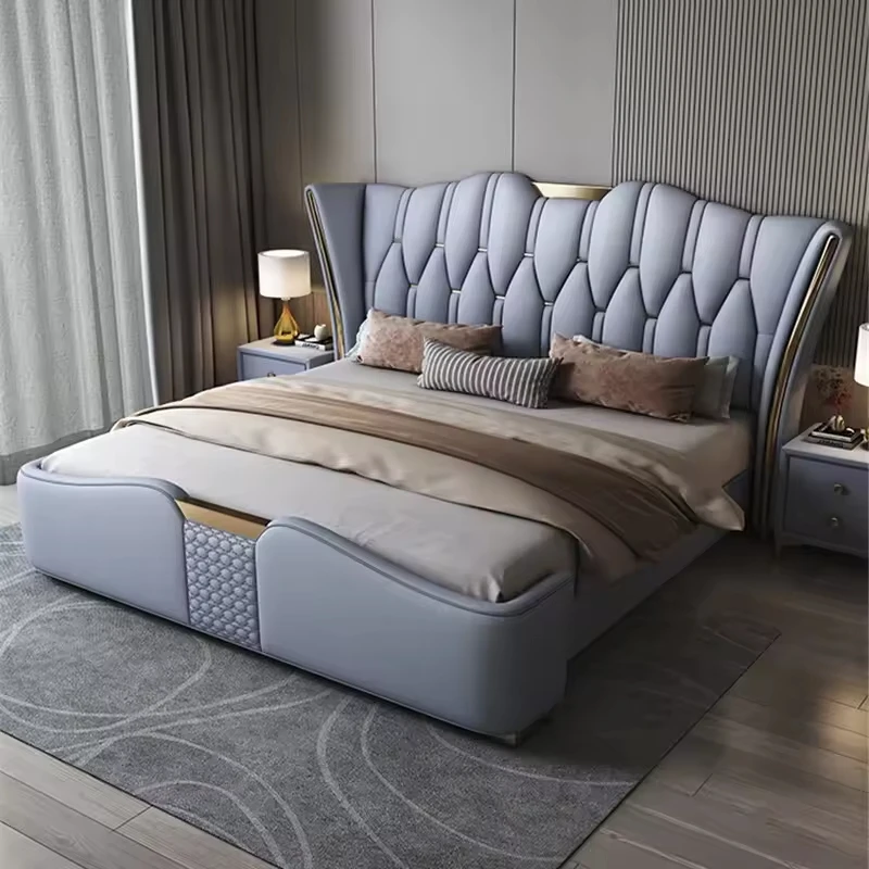 #New Upholstered Beds Morden King Double Size Wood Solid Bed Frames Light Luxury Soft Bed Bedroom Furniture Set Manufacturers
#New Upholstered Beds Morden King Double Size Wood Solid Bed Frames Light Luxury Soft Bed Bedroom Furniture Set Manufacturers