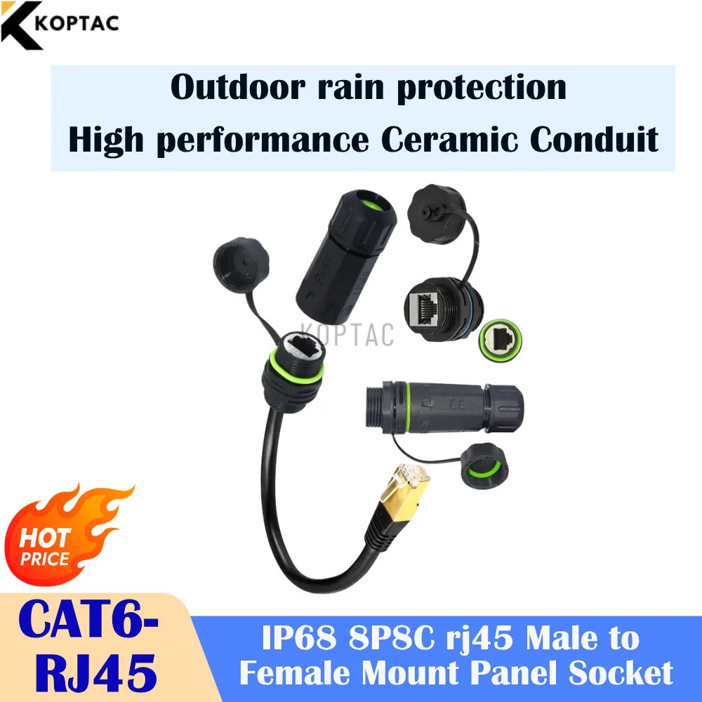 Водонепроницаемая розетка для монтажной панели CAT6 RJ45, провод IP68, 8P8C, сетевой разъем «папа-мама», удлинитель подключения кабеля Ethernet
Водонепроницаемая розетка для монтажной панели CAT6 RJ45, провод IP68, 8P8C, сетевой разъем «папа-мама», удлинитель подключения кабеля Ethernet