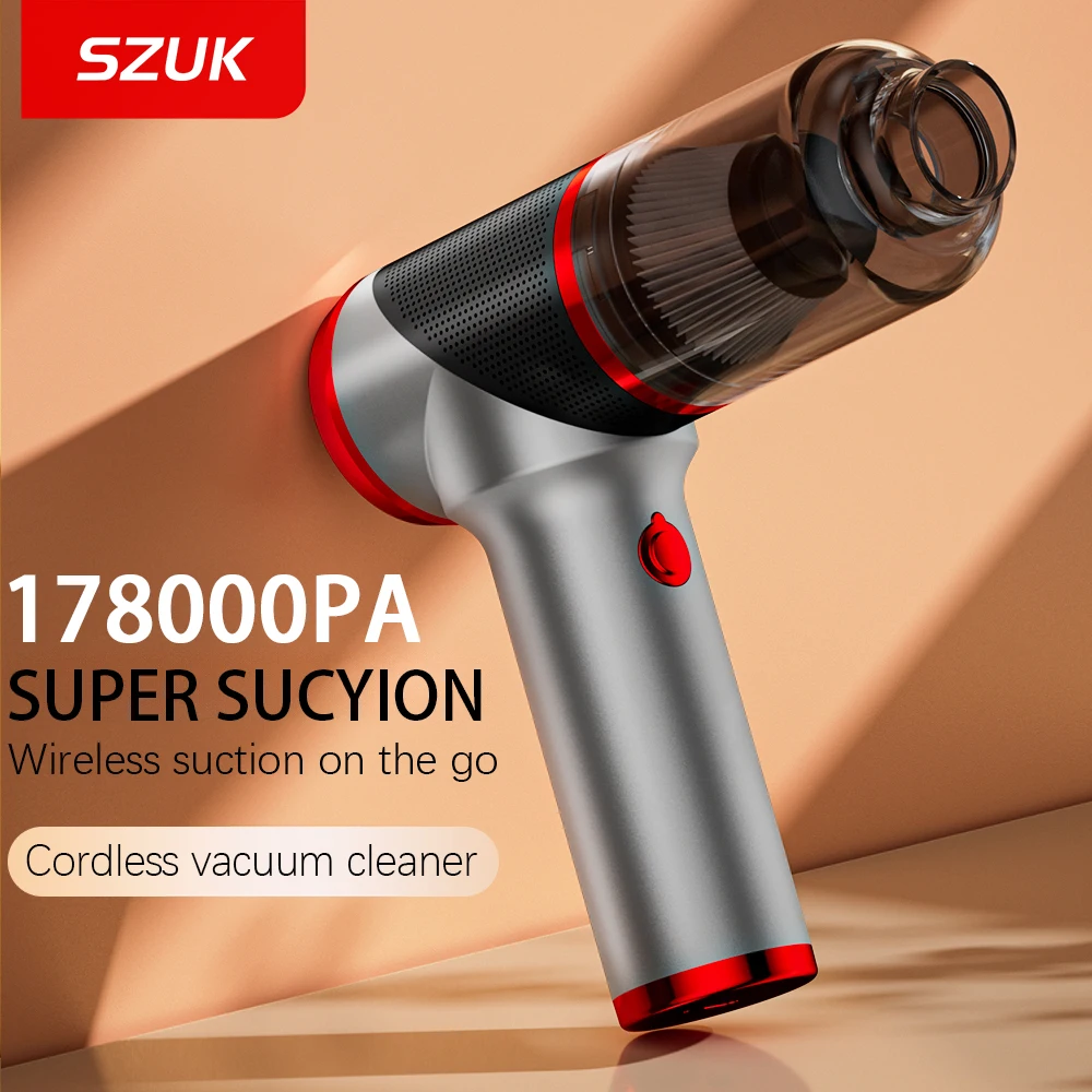 SZUK Mini Car Vacuum Cleaner 178000Pa Powerful Handheld Cleaning Machine Strong Suction Portable Wireless Vacuum Cleaner for Car
SZUK Mini Car Vacuum Cleaner 178000Pa Powerful Handheld Cleaning Machine Strong Suction Portable Wireless Vacuum Cleaner for Car