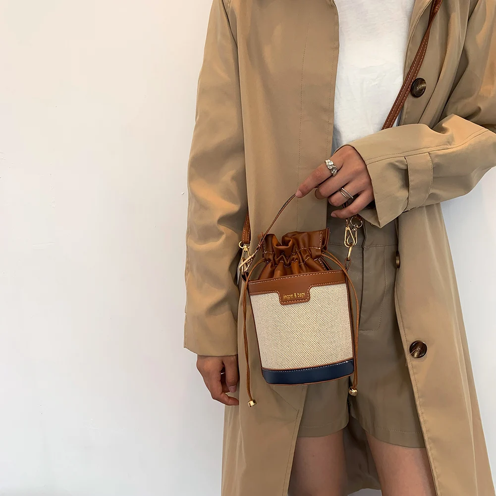 Women Shoulder Bags Vintage Patchwork Drawstring Crossbody Bags Cylinder PU Leather Handbags Multifunctional Lady Bag
Women Shoulder Bags Vintage Patchwork Drawstring Crossbody Bags Cylinder PU Leather Handbags Multifunctional Lady Bag