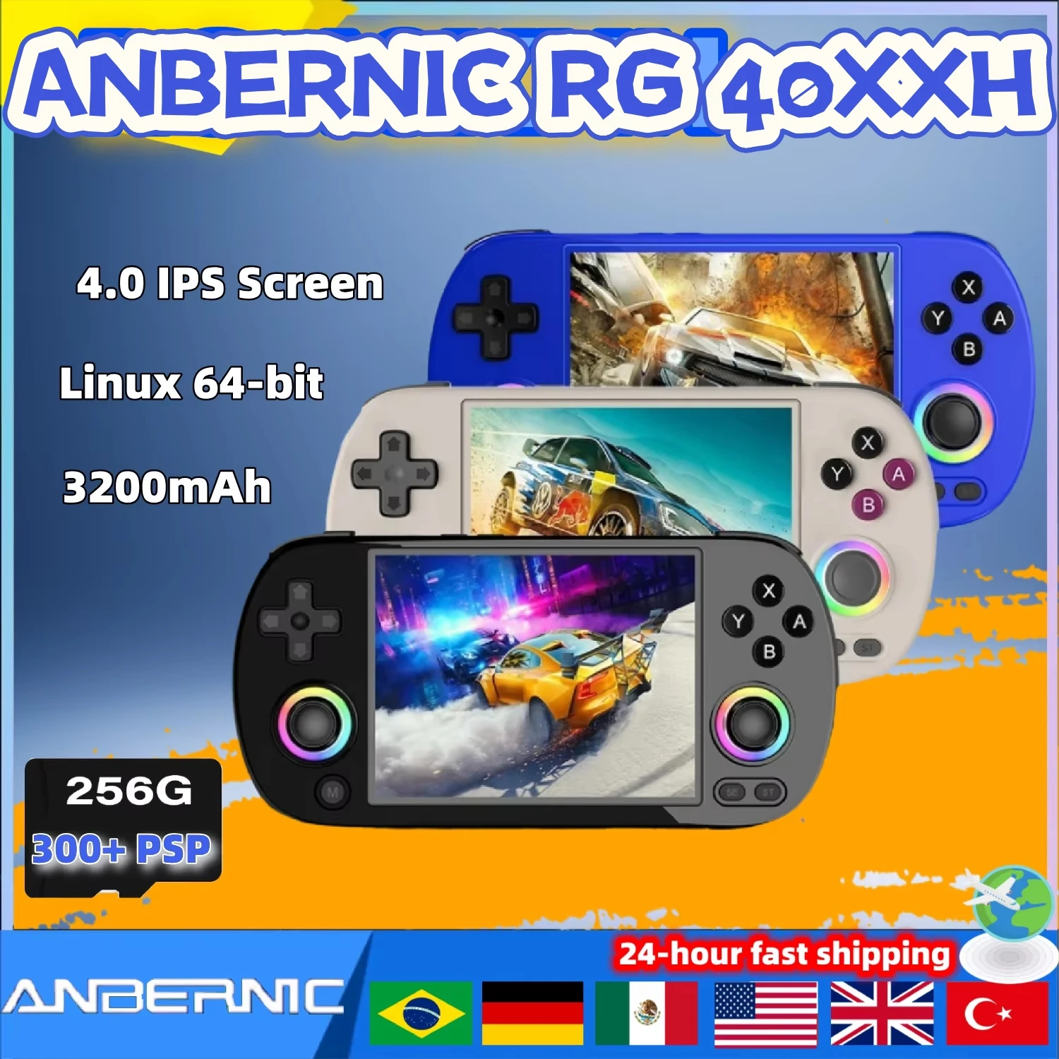 ANBERNIC RG40XX H RG40XXH Handheld Game Console 256G 300 PSP Game Video Player Console 4.0'' IPS Screen Linux System WIFI Output
ANBERNIC RG40XX H RG40XXH Handheld Game Console 256G 300 PSP Game Video Player Console 4.0'' IPS Screen Linux System WIFI Output