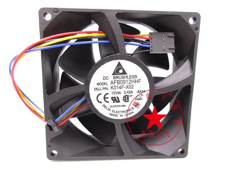 Delta Electronics AFB0912HHF DC 12V 0.42A 90x90x32mm 4-Wire Server Cooling Fan
Delta Electronics AFB0912HHF DC 12V 0.42A 90x90x32mm 4-Wire Server Cooling Fan