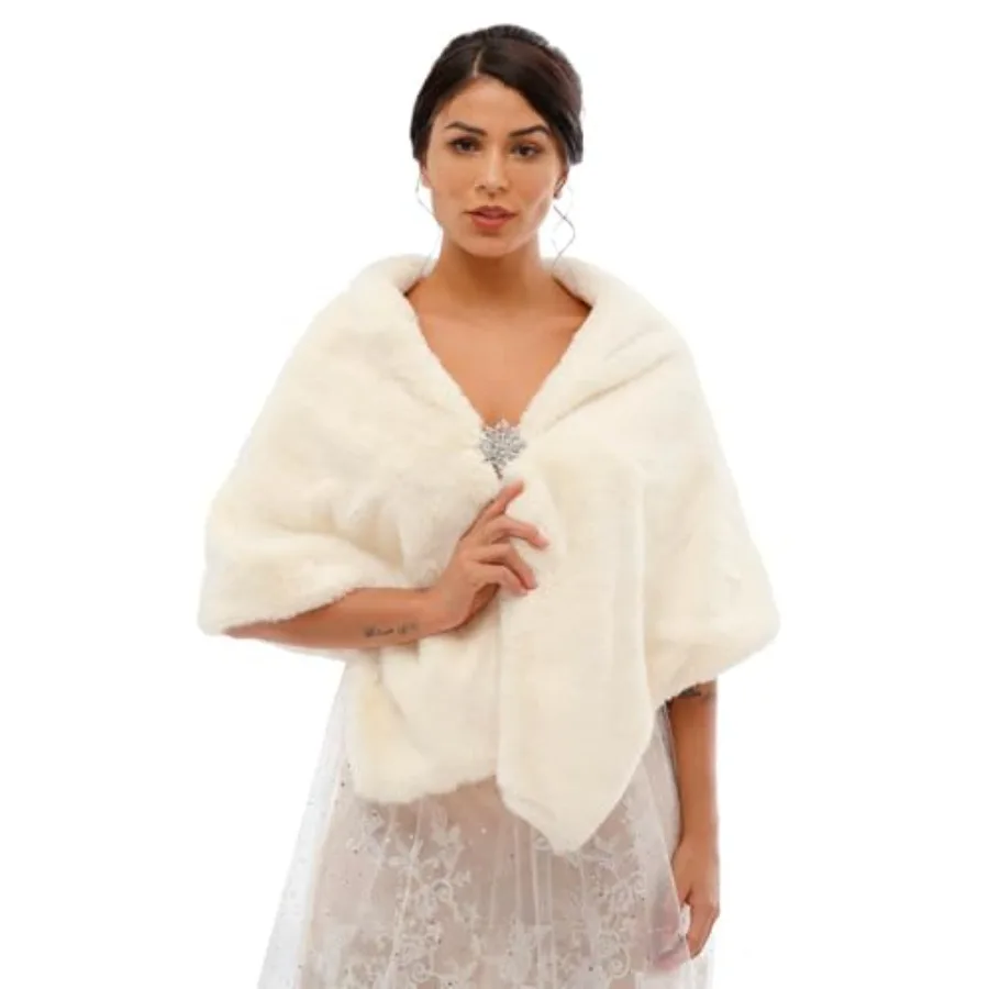 Yalice Women's Wedding Faux Fur Shawl and Wraps Bridal Fur Stole Cape Fur Scarf for Bride and Bridesmaids
Yalice Women's Wedding Faux Fur Shawl and Wraps Bridal Fur Stole Cape Fur Scarf for Bride and Bridesmaids