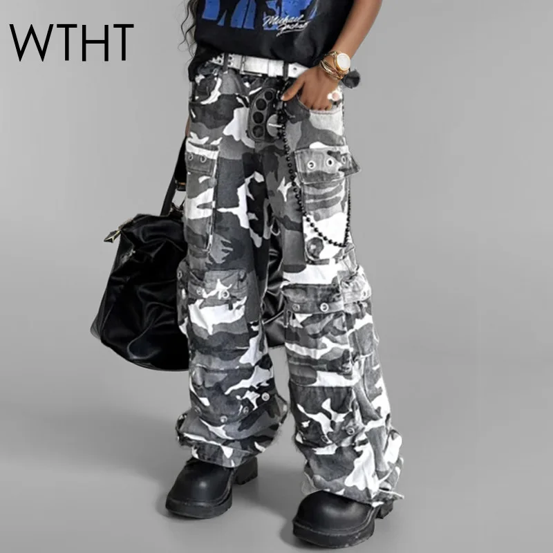 WTHT Trendy Women's Camouflage Multi Pockets Cargo Jeans 2025 Spring Fashion High Waist Straight Denim Pants Female 1LS779
WTHT Trendy Women's Camouflage Multi Pockets Cargo Jeans 2025 Spring Fashion High Waist Straight Denim Pants Female 1LS779